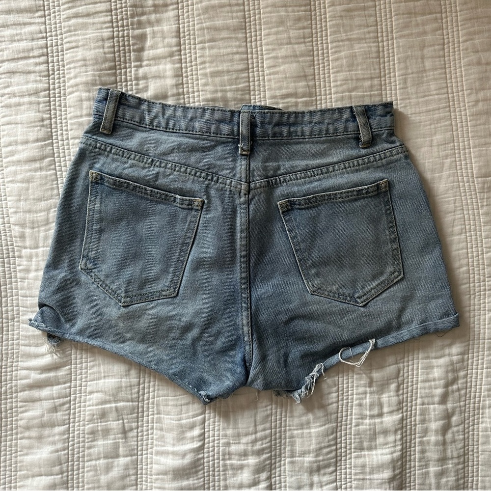 high rise jeans shorts